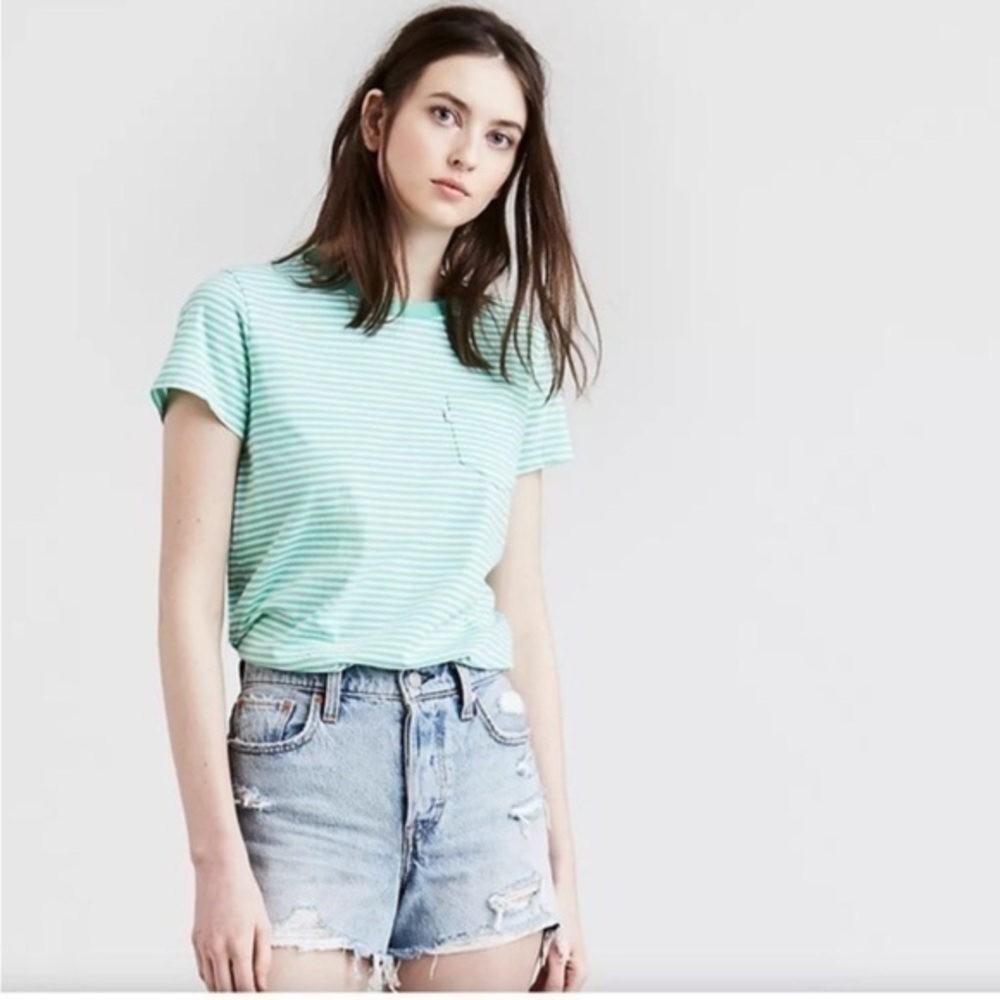 NWT Levi’s Wedgie Fit High-Rise Jean Shorts in Light Wash